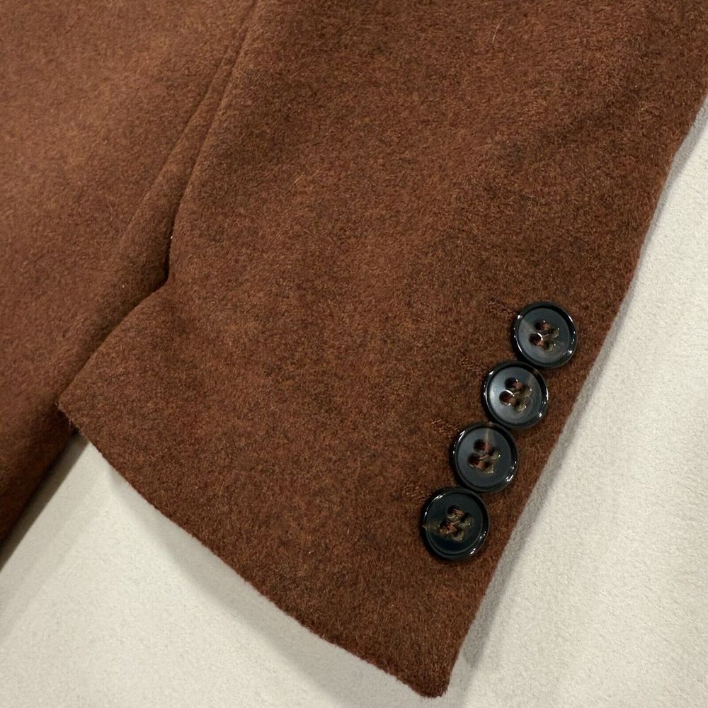 Zara Man Wool Blend Coat Brown Men's L - Picture 6 of 12